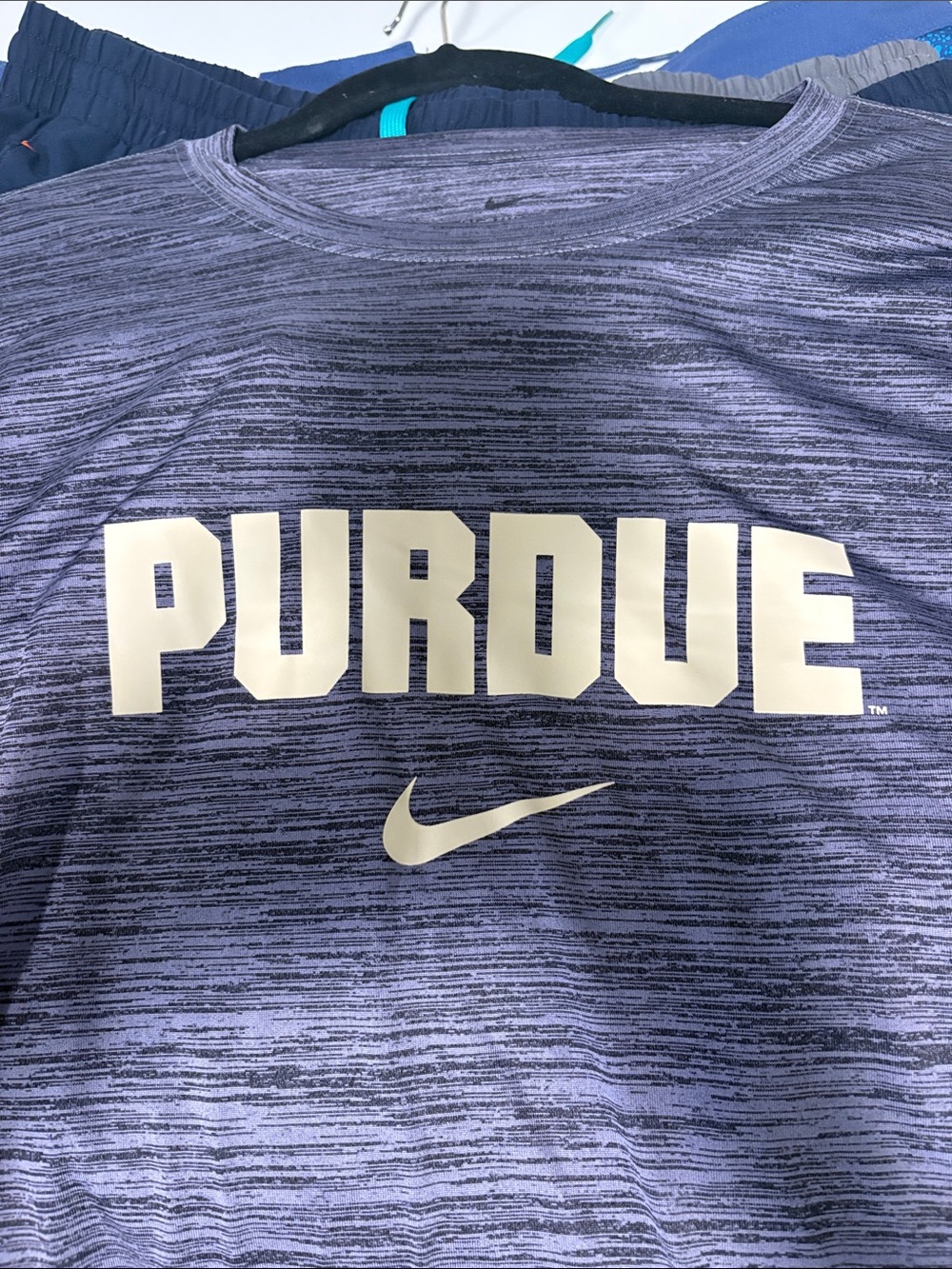 Nike Heathered Gray Purdue Tee with Gold Logo